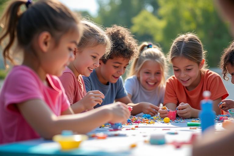 Summer craft camp group activity